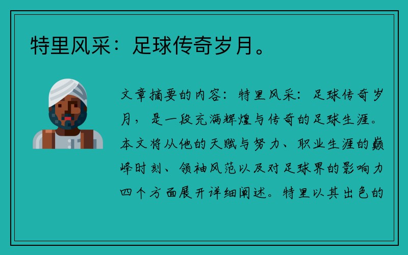 特里风采：足球传奇岁月。